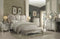 Versailles Eastern King/Queen Bed, Ivory Velvet & Bone White